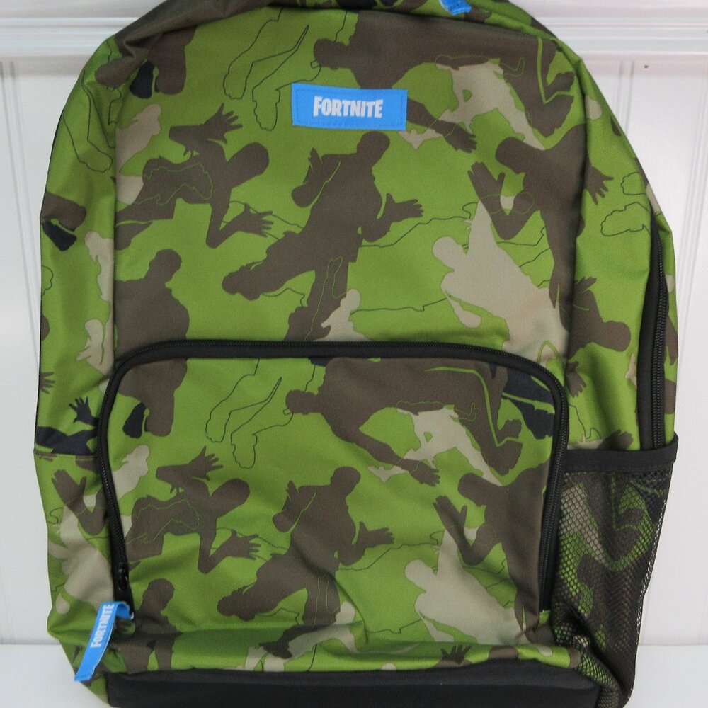 Fortnite Amplify Backpack Green Camo Unisex School Bag Mesh Pocket New